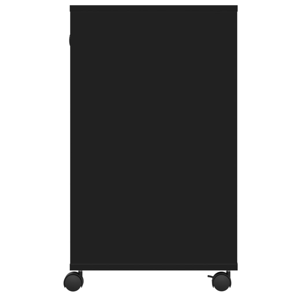 vidaXL Стойка за принтер с колелца, черна, 60x40x68,5 см