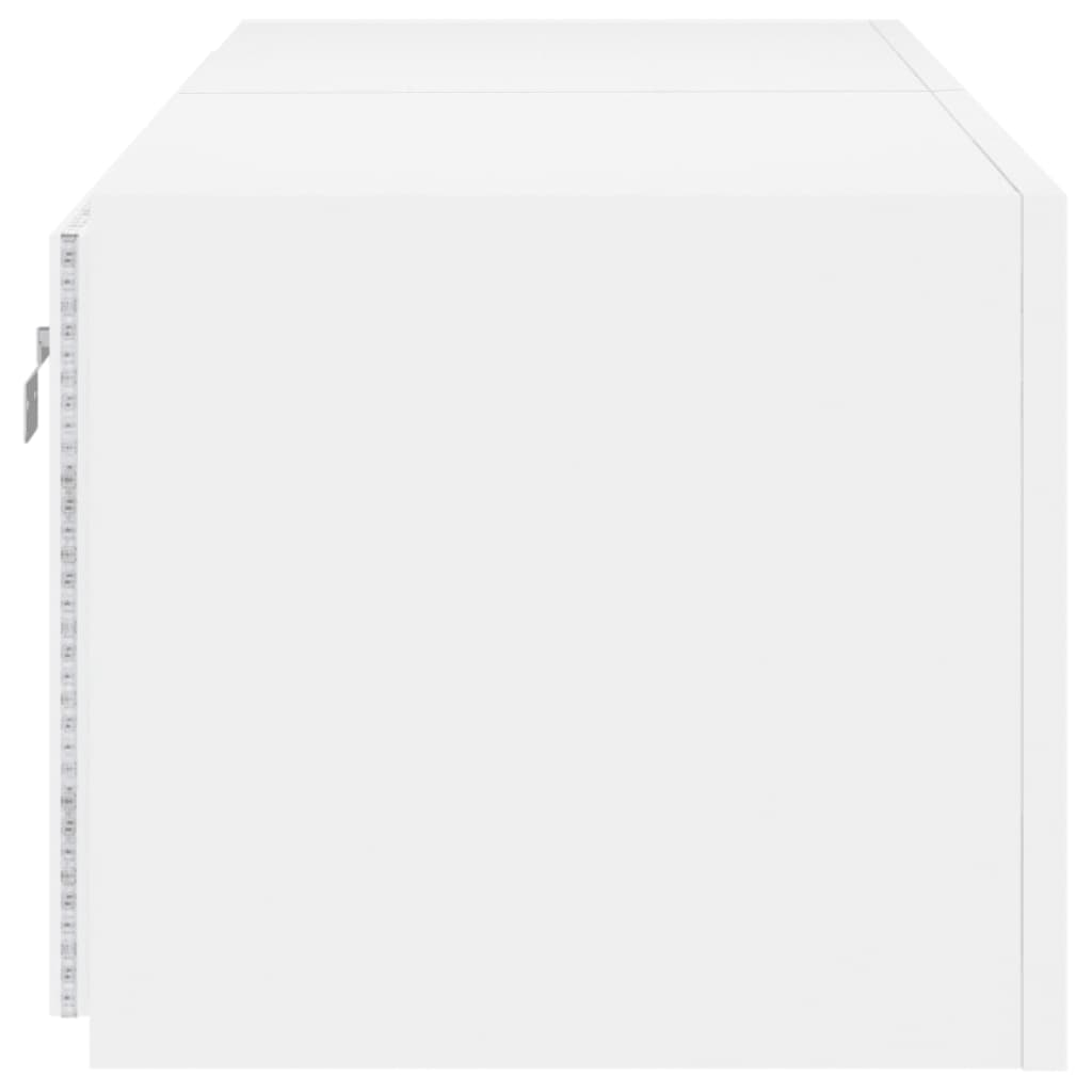 vidaXL Стенни ТВ шкафове с LED осветление, 2 бр, бели, 60x35x31 см