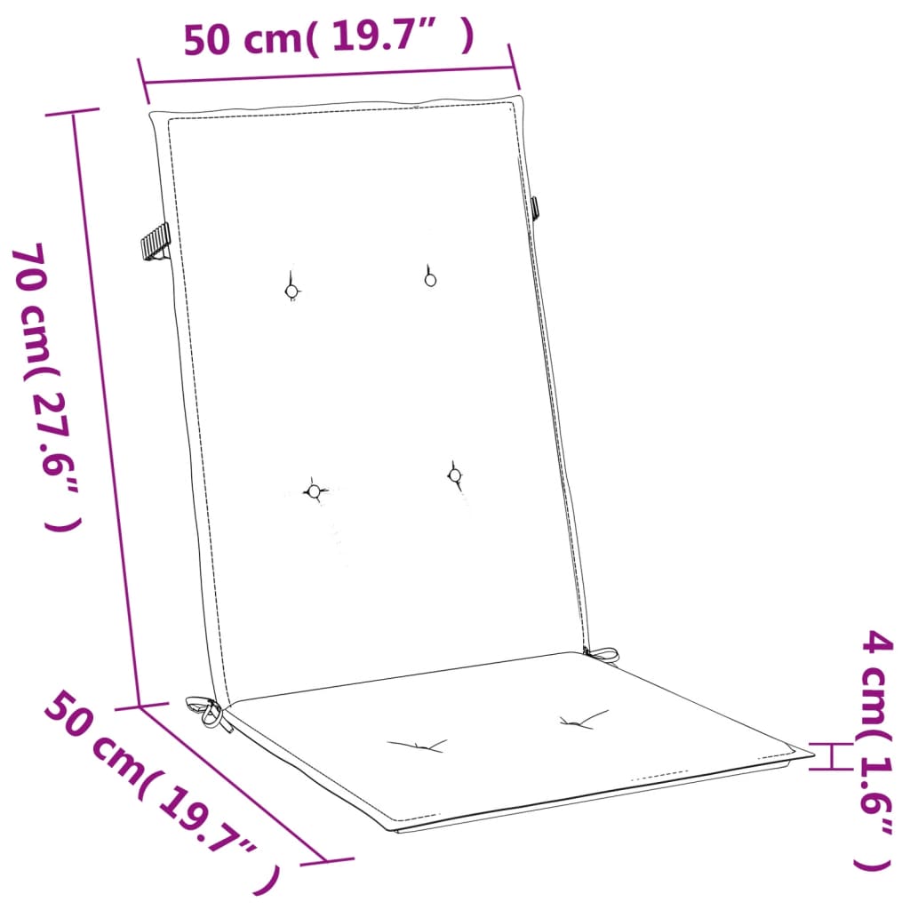 vidaXL Възглавници за стол 4 бр меланж сини 120x50x4 см плат