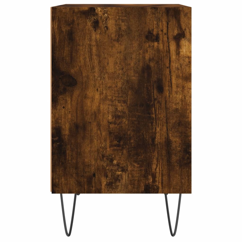 vidaXL Нощно шкафче, опушен дъб, 40x30x50 см, инженерно дърво