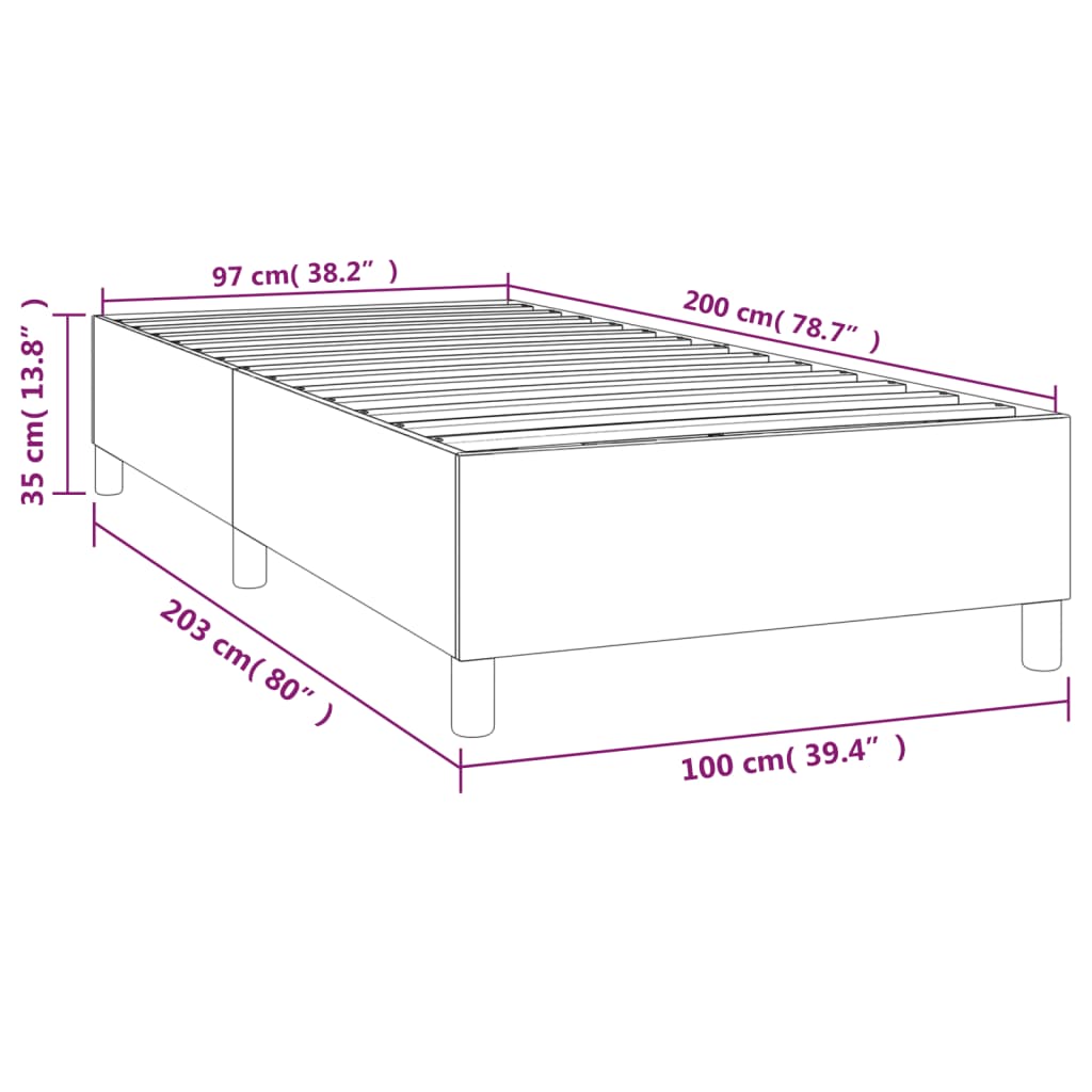 vidaXL Pамка за легло черна 100x200 см изкуствена кожа