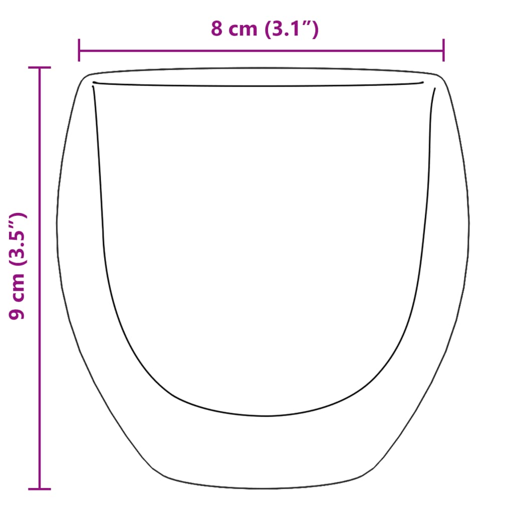 vidaXL Стъклени чаши с двойна стена 6 бр 250 мл