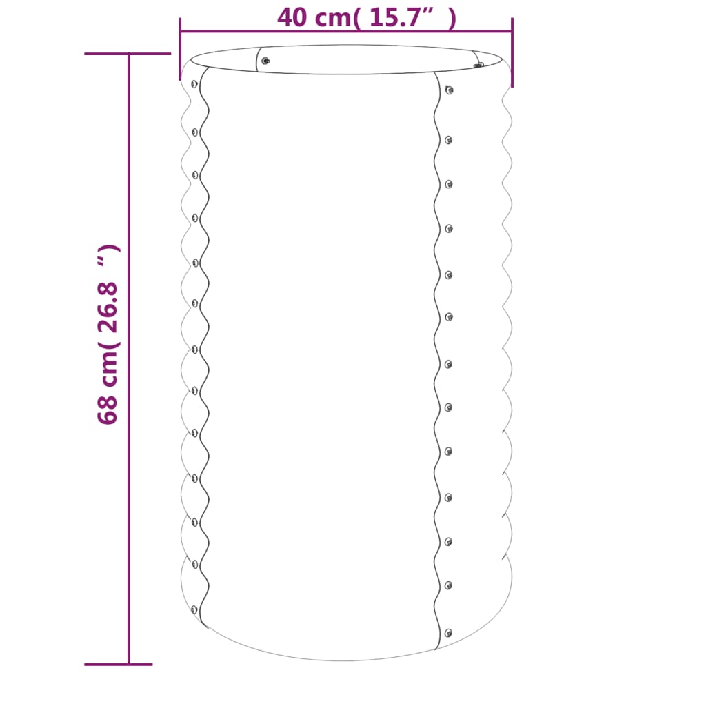 vidaXL Градински плантер прахово боядисана стомана 40x40x68см антрацит