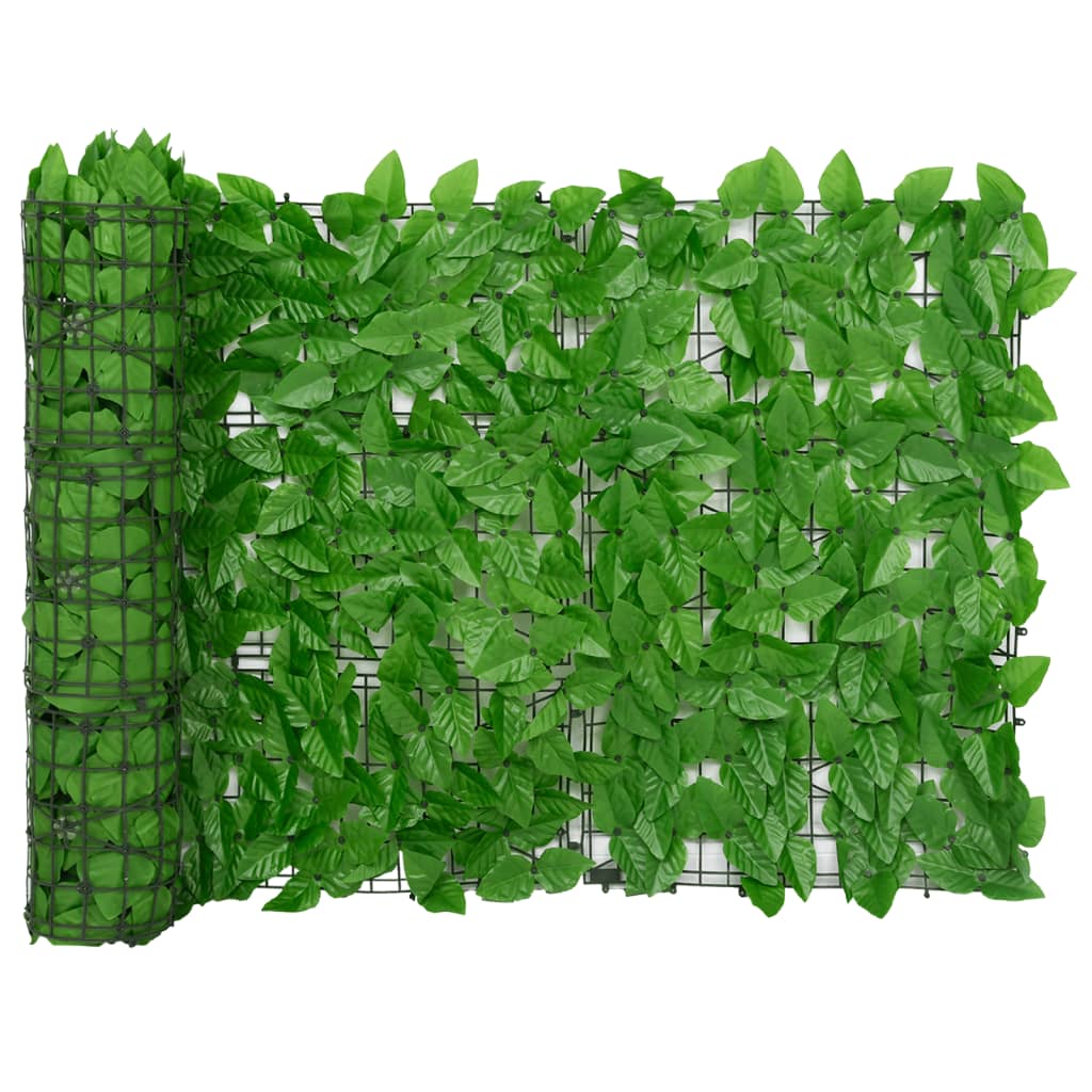 vidaXL Балконски параван със зелени листа, 200x75 см