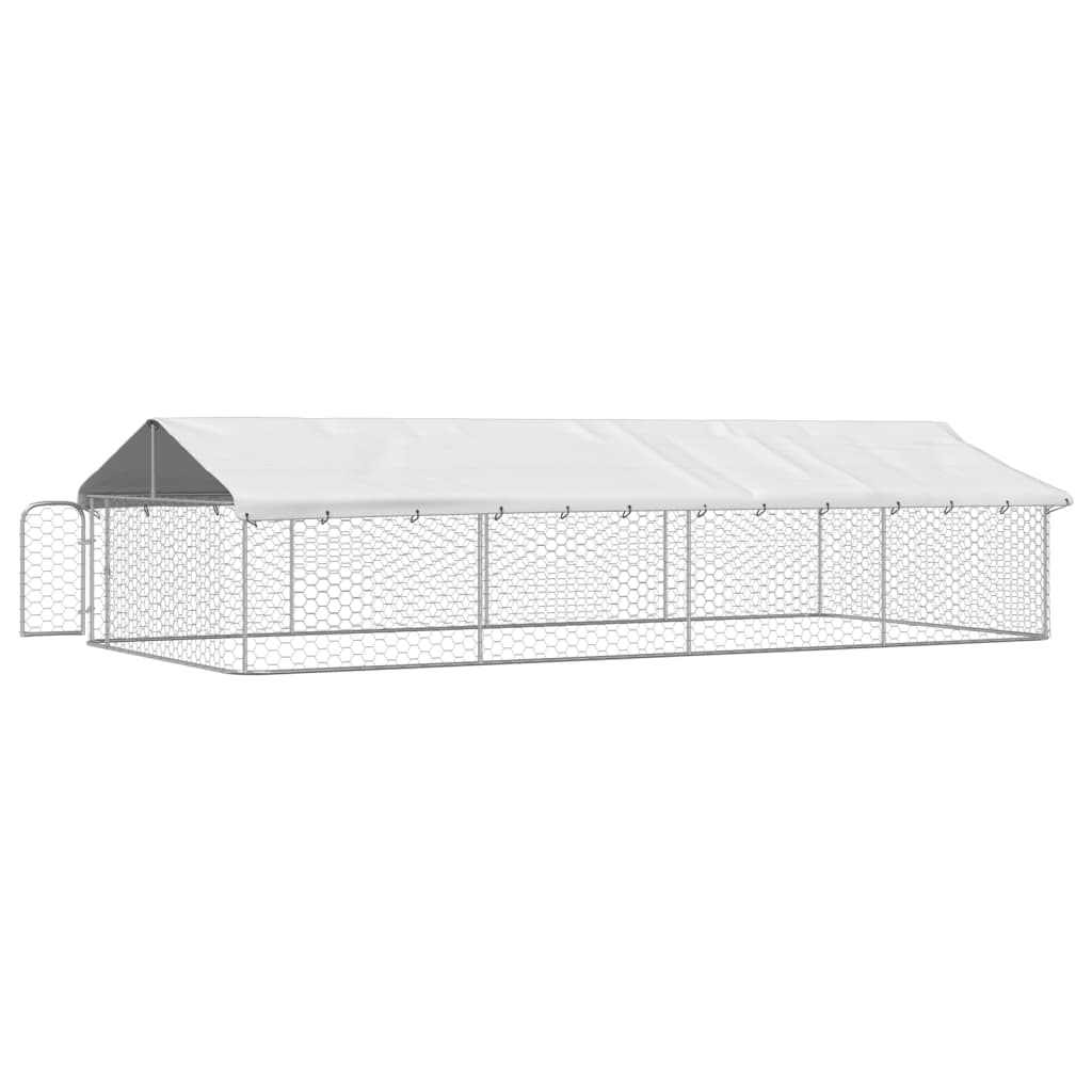 vidaXL Дворна клетка за кучета с покрив, 600x300x150 см