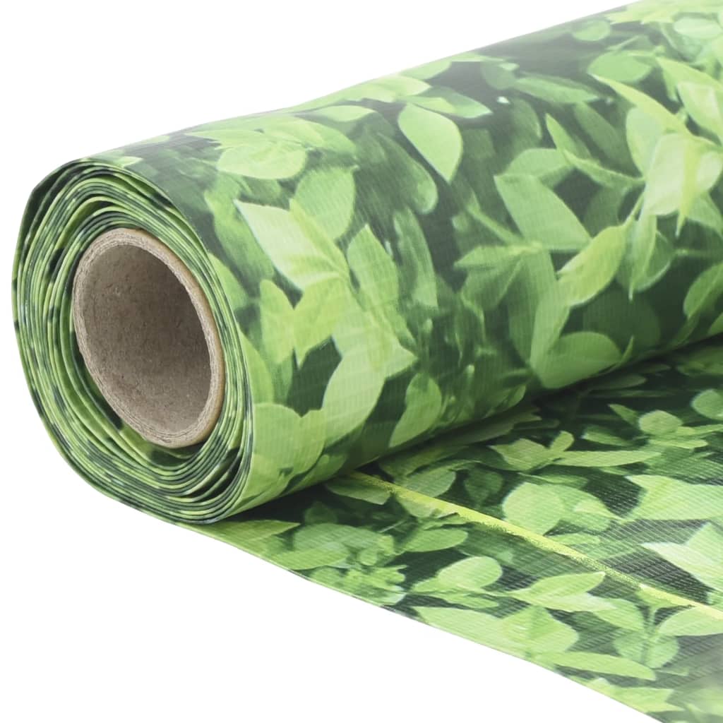 vidaXL Лента за покриване на огради, зелени растения, 1000x75 см, PVC