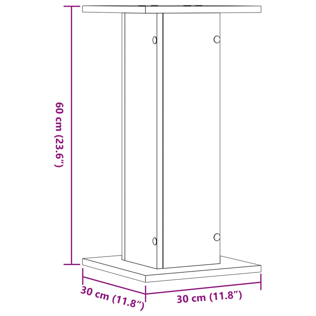 vidaXL Стойки за растения 2 бр черни 30x30x60 см инженерно дърво