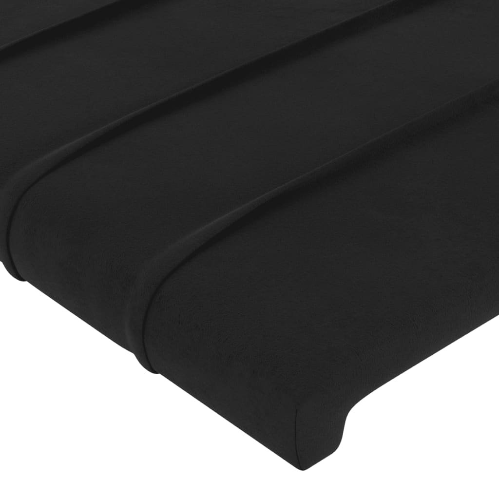 vidaXL LED горна табла за легло, черна, 83x16x118/128 см, кадифе
