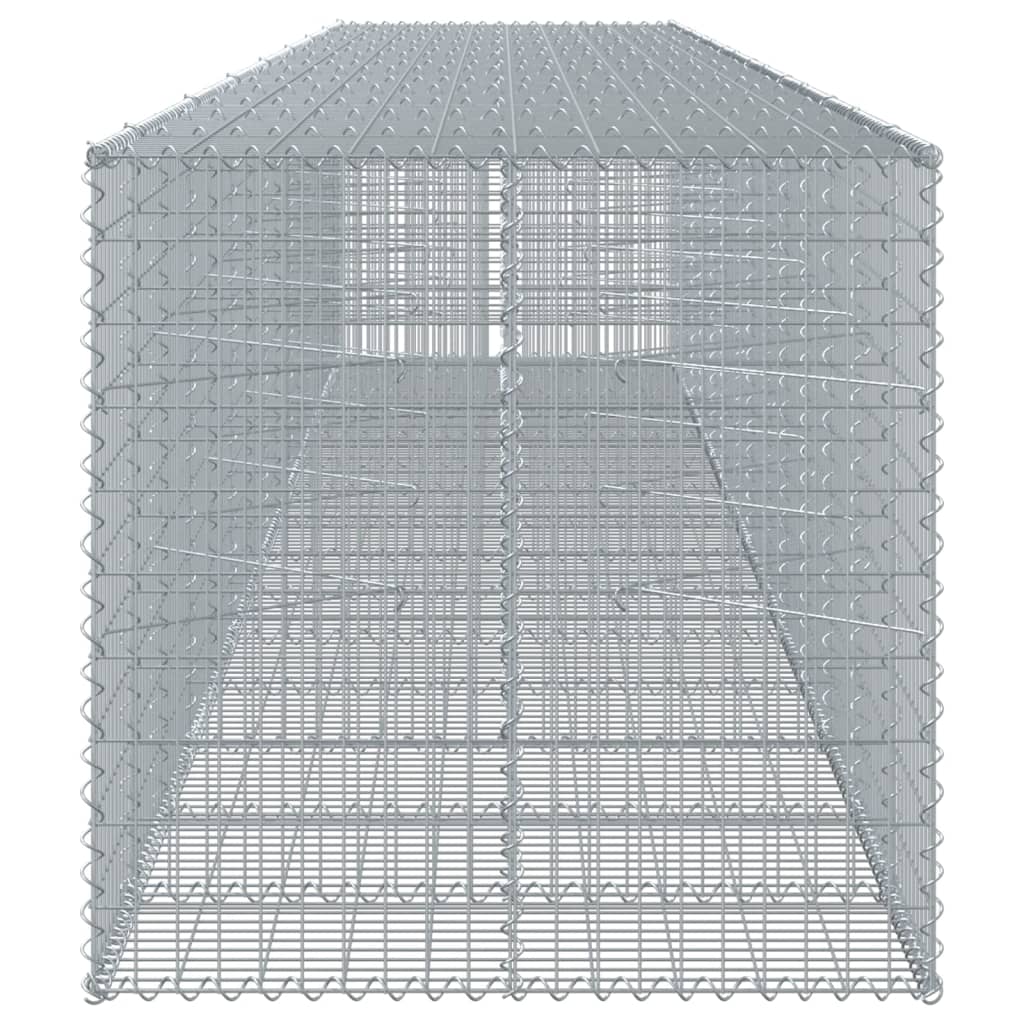 vidaXL Габионна кошница с покритие, 750x100x100 см, поцинковано желязо