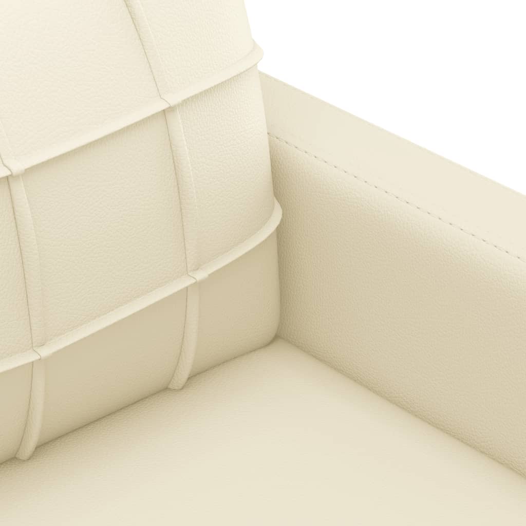 vidaXL 3-местен диван, кремав, 180 см, изкуствена кожа