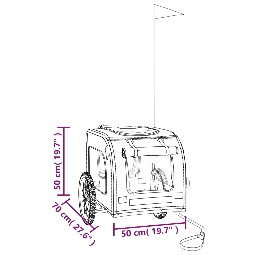 vidaXL Ремарке за колело за любимци черно Оксфорд плат и желязо