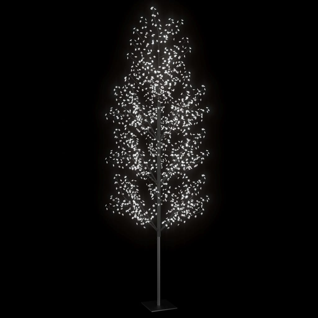 vidaXL Коледно дърво, 1200 LED студено бeли, разцъфнала череша, 400 см