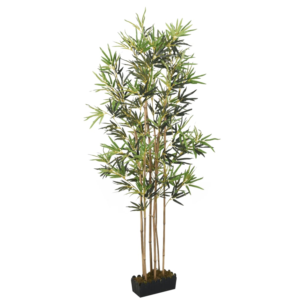 vidaXL Изкуствено бамбуково дърво 552 листа 120 см зелено