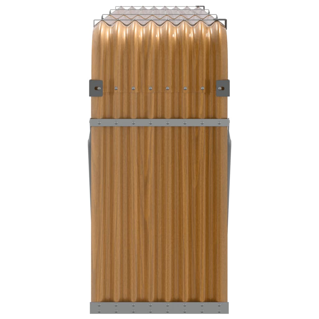 vidaXL Поставка за дърва, светлокафяви, 234x45x100 см, стомана