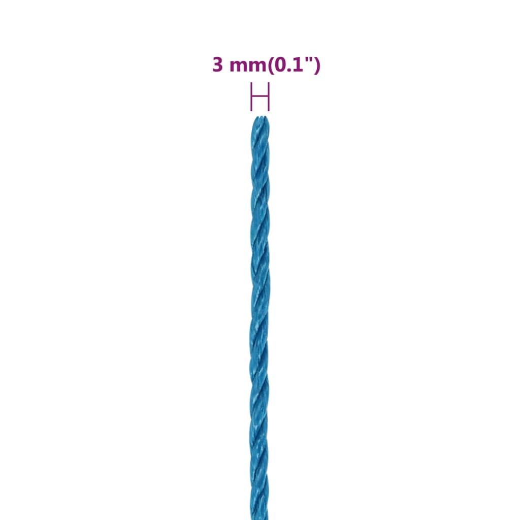 vidaXL Работно въже синьо 3 мм 500 м полипропилен