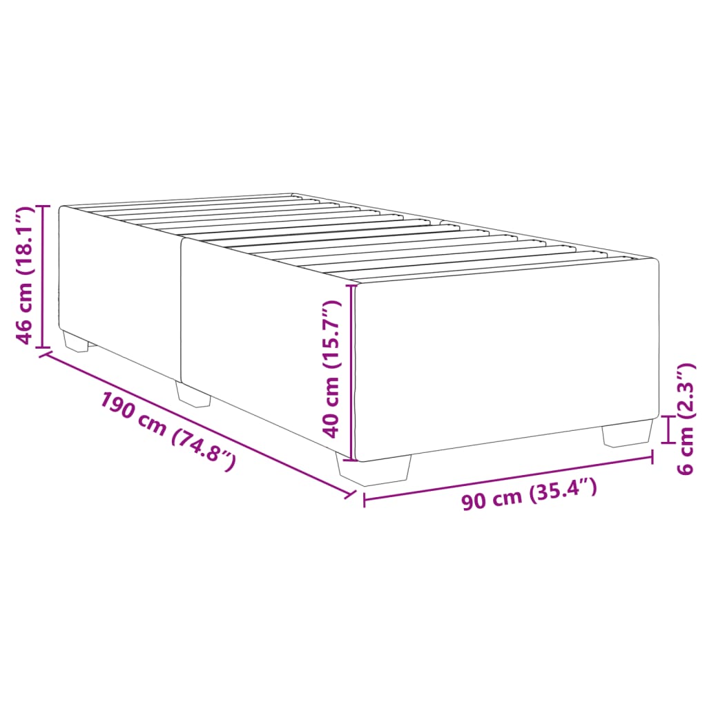 vidaXL Рамка за легло таупе 90x190 см плат