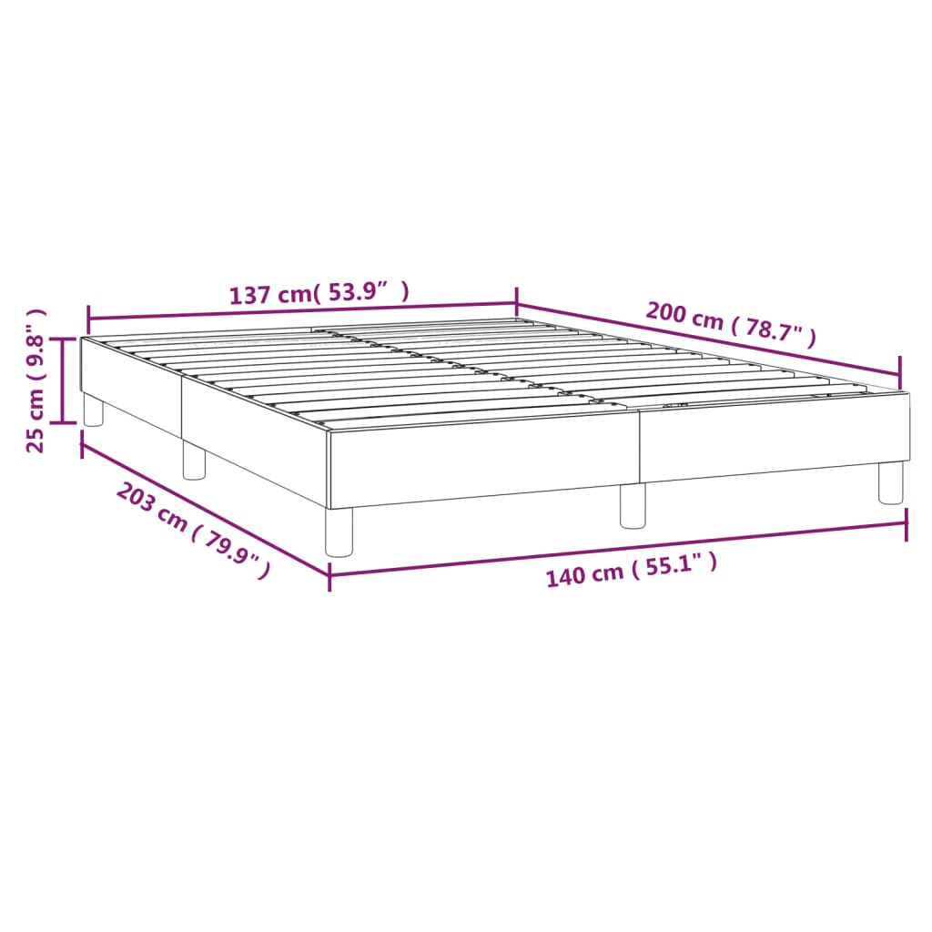 vidaXL Рамка за легло кремава 140x200 см плат