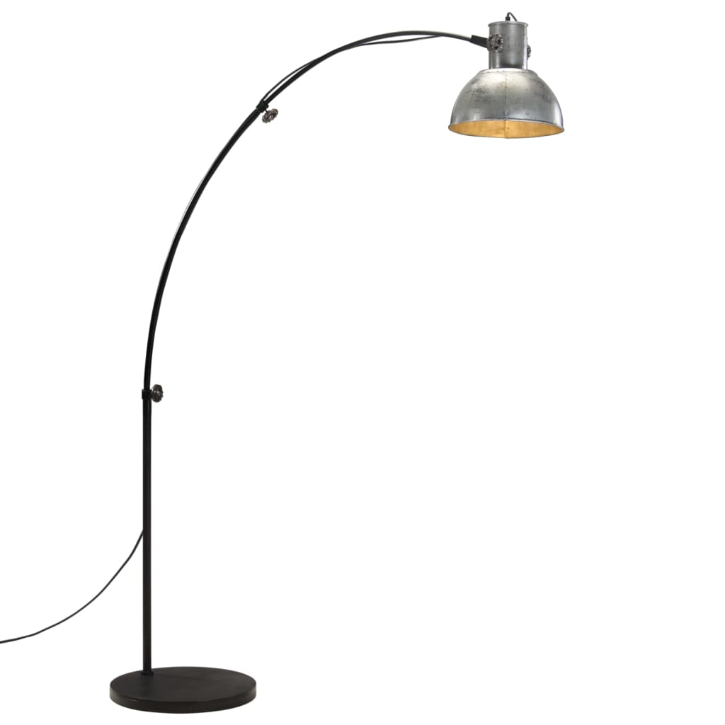 vidaXL Подова лампа, 25 W, винтидж, сребриста, 150 см, E27
