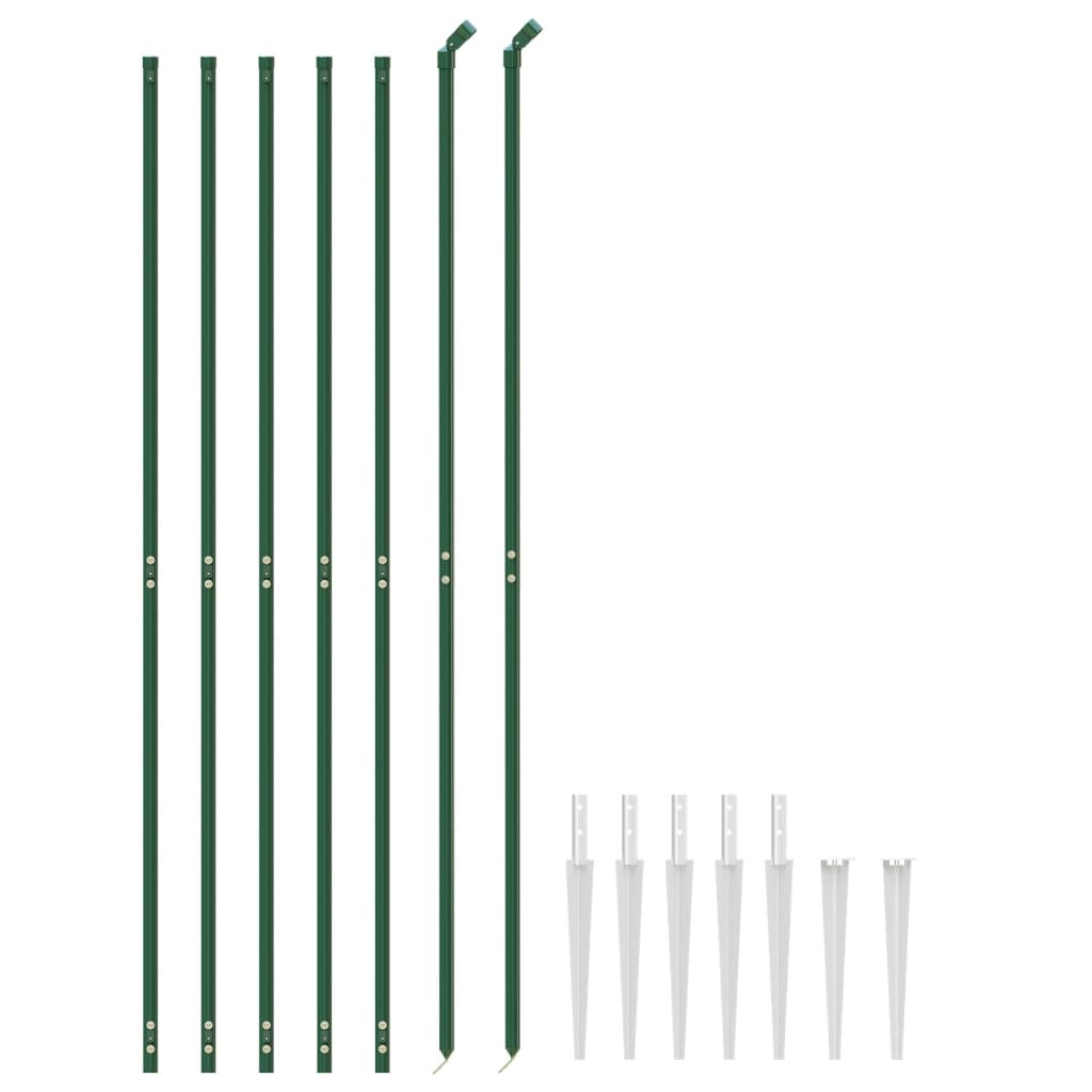 vidaXL Плетена оградна мрежа с шипове, зелена, 1,4x10 м
