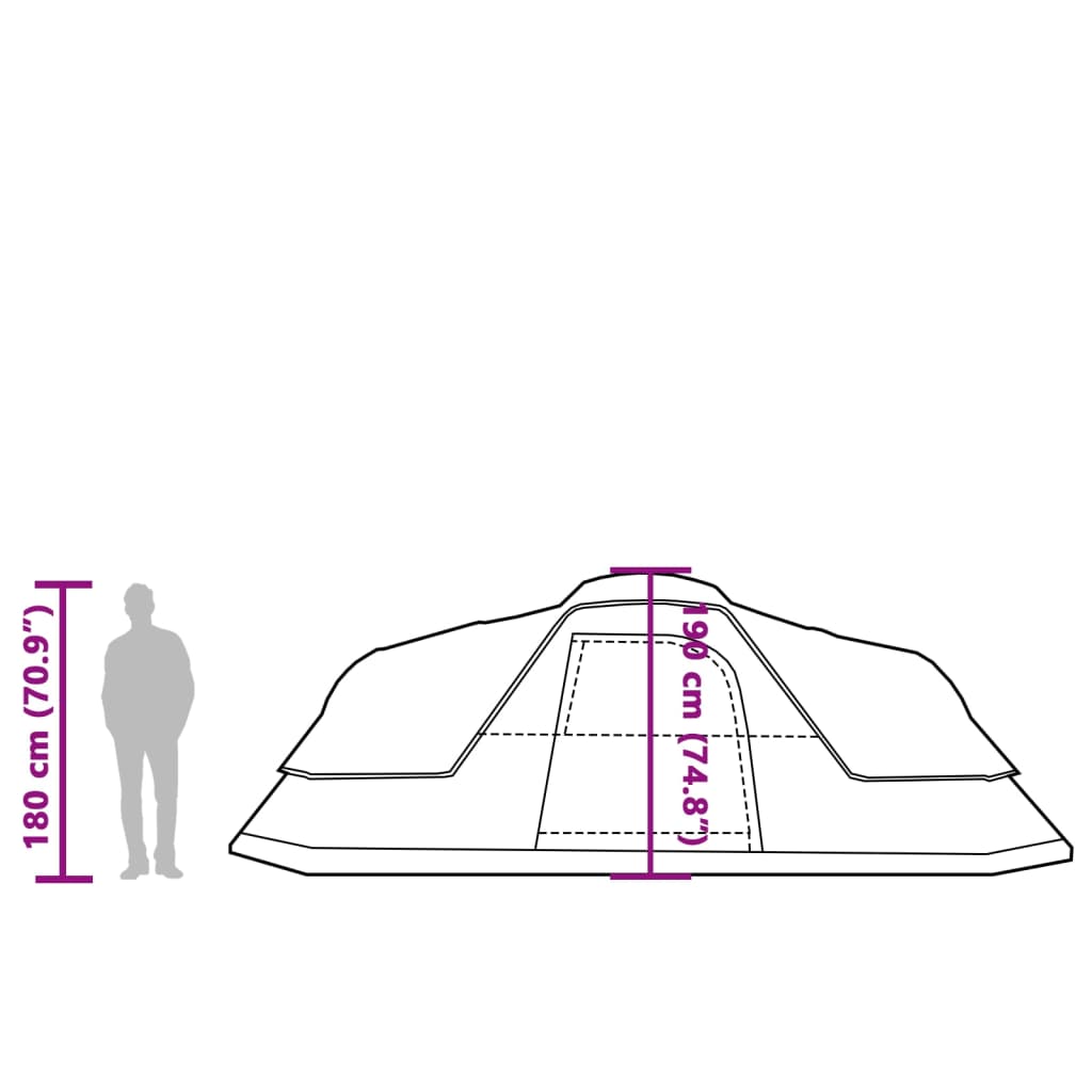 vidaXL Семейна куполна палатка, 11-местна, синя, водоустойчива