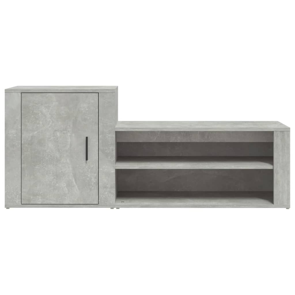 vidaXL Шкаф за обувки, бетонно сив, 130x35x54 см, инженерно дърво