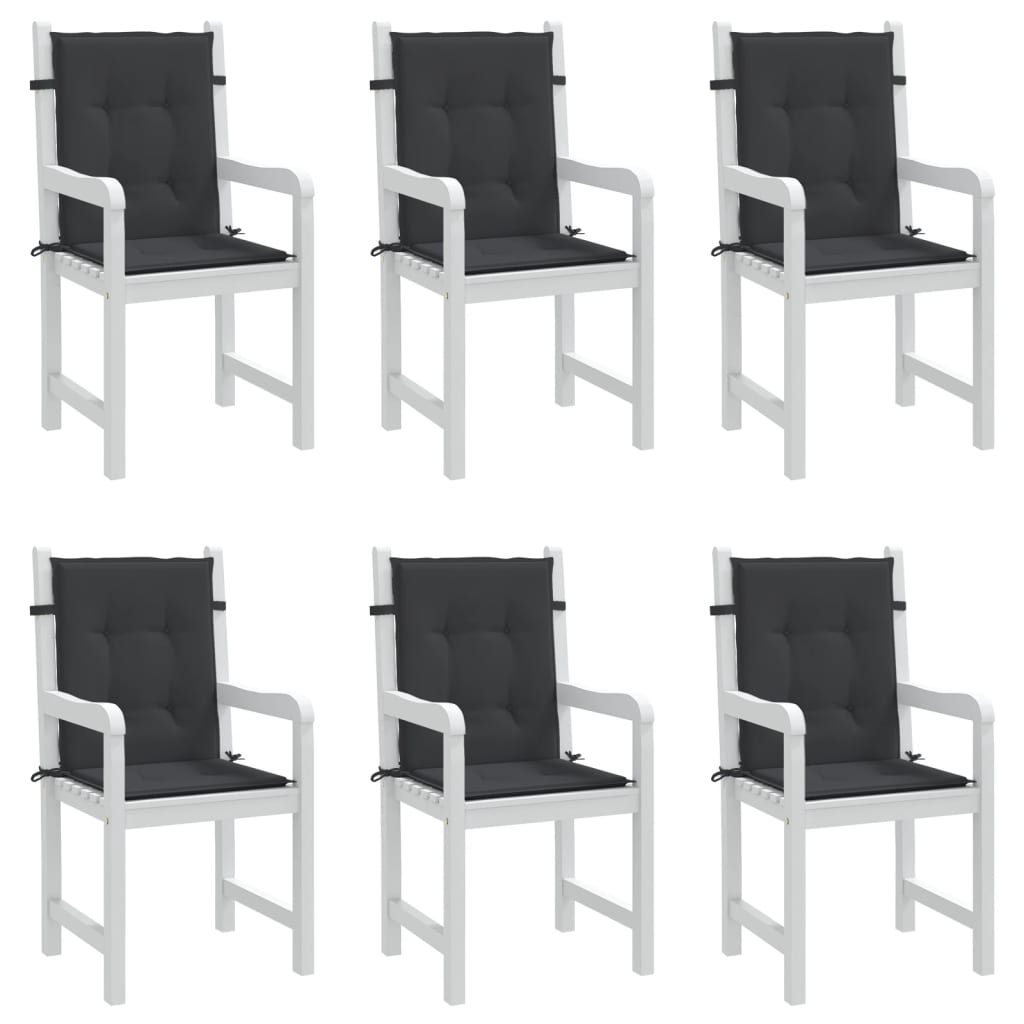 vidaXL Възглавници за столове 6 бр черни 100x50x3 см Оксфорд плат