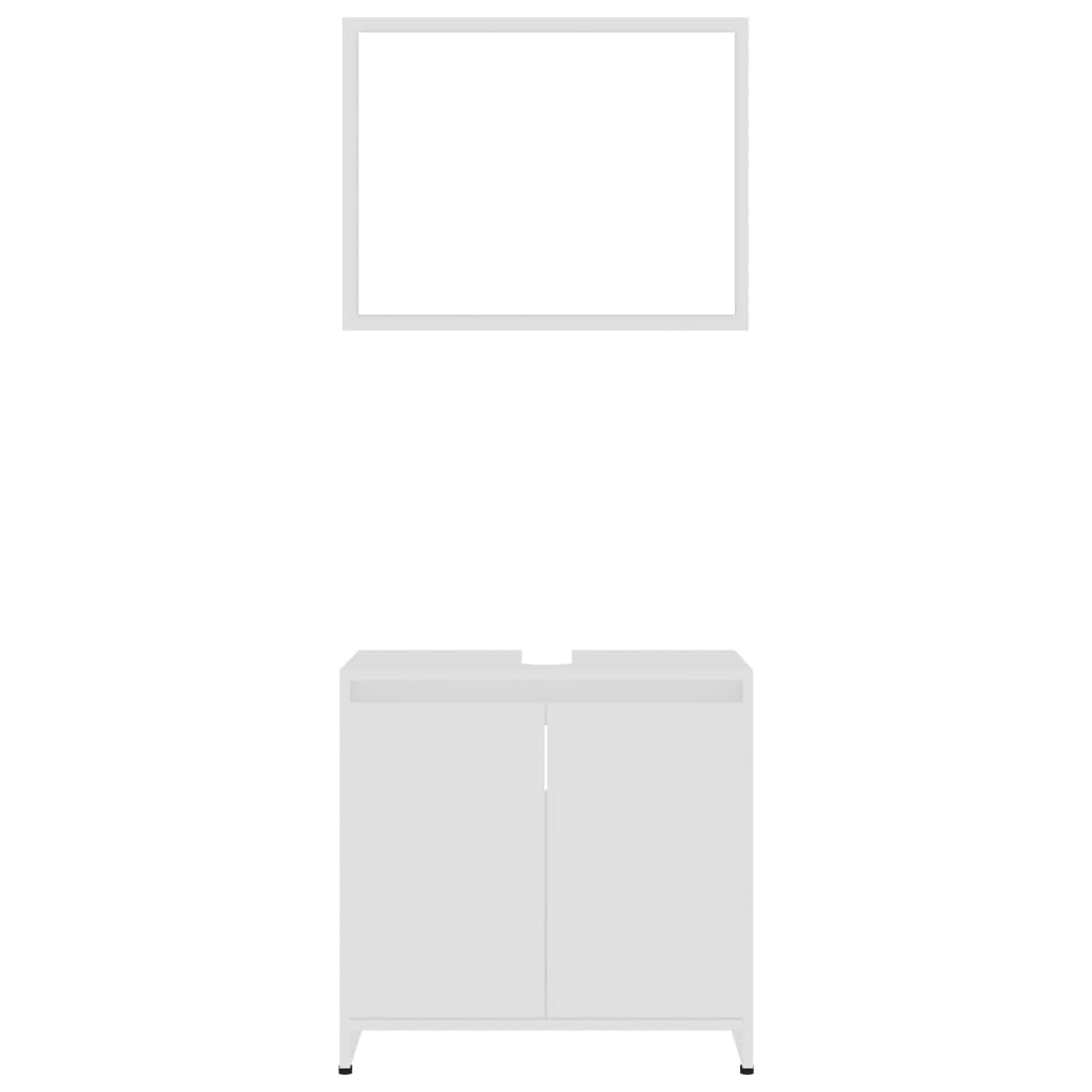 vidaXL Комплект мебели за баня от 3 части, бял, инженерно дърво