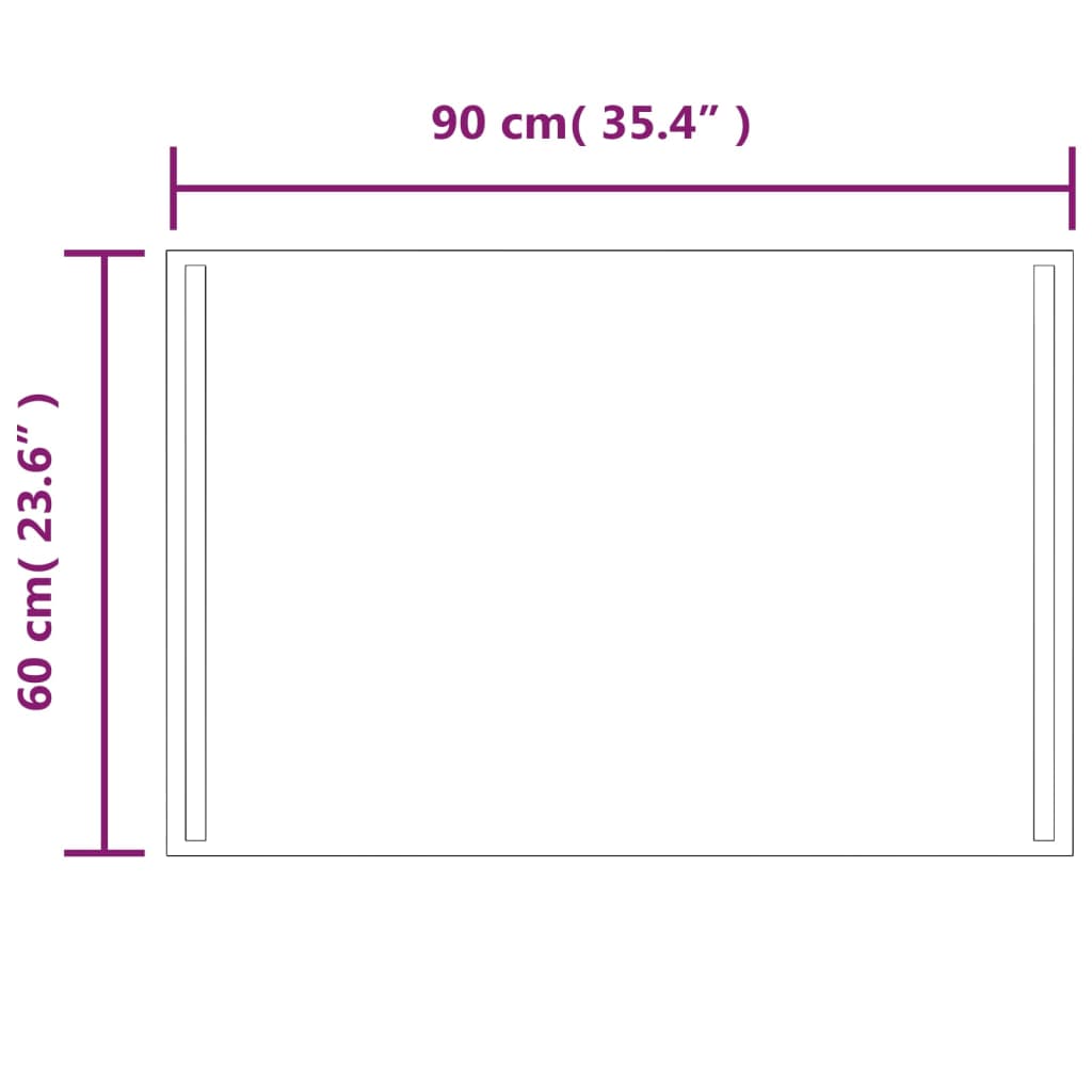 vidaXL LED огледало за баня, 60x90 см