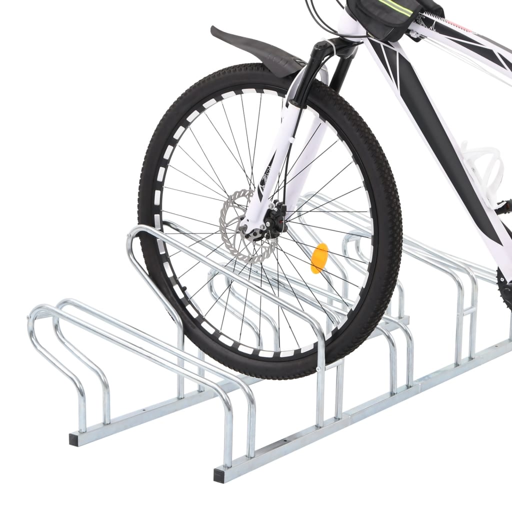 vidaXL Стойка за 5 велосипеда подова свободностоящ поцинкована стомана