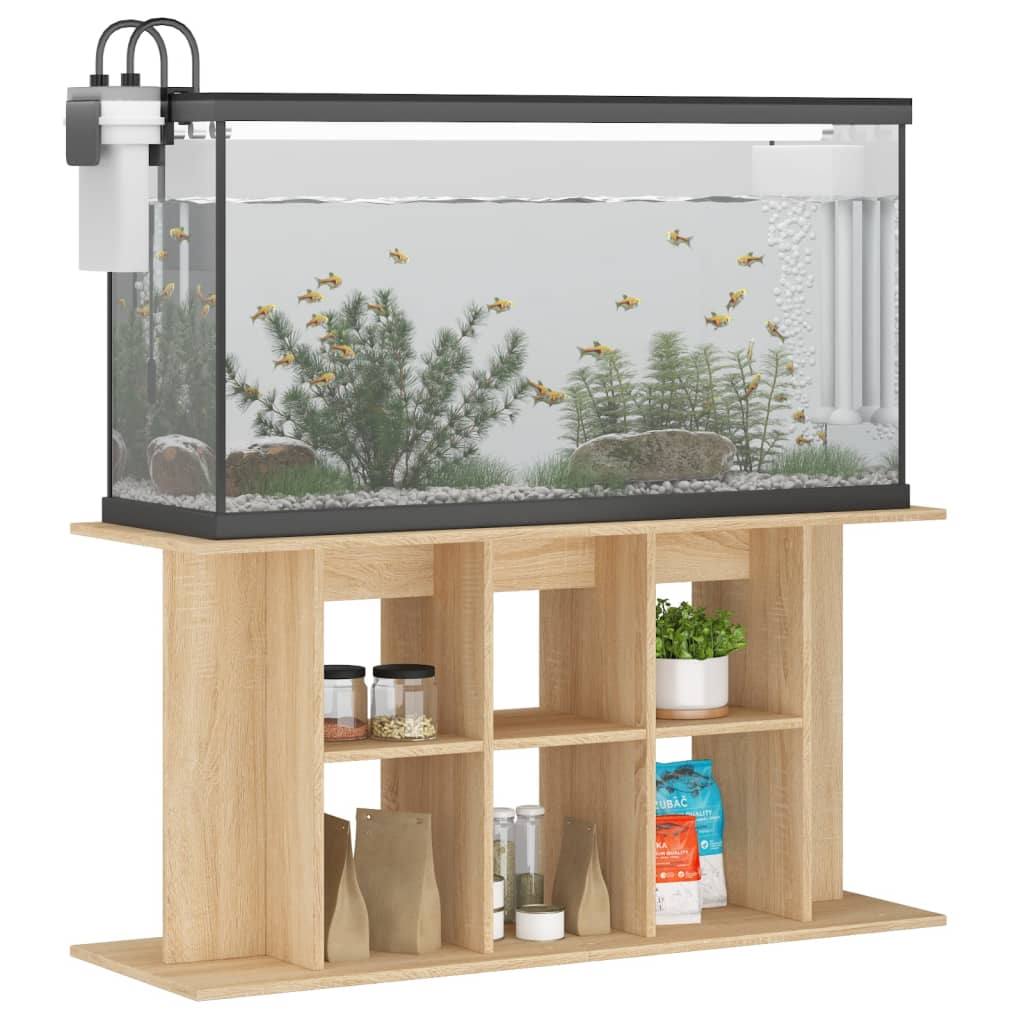 vidaXL Поставка за аквариум, сонома дъб, 120x40x60 см, инженерно дърво