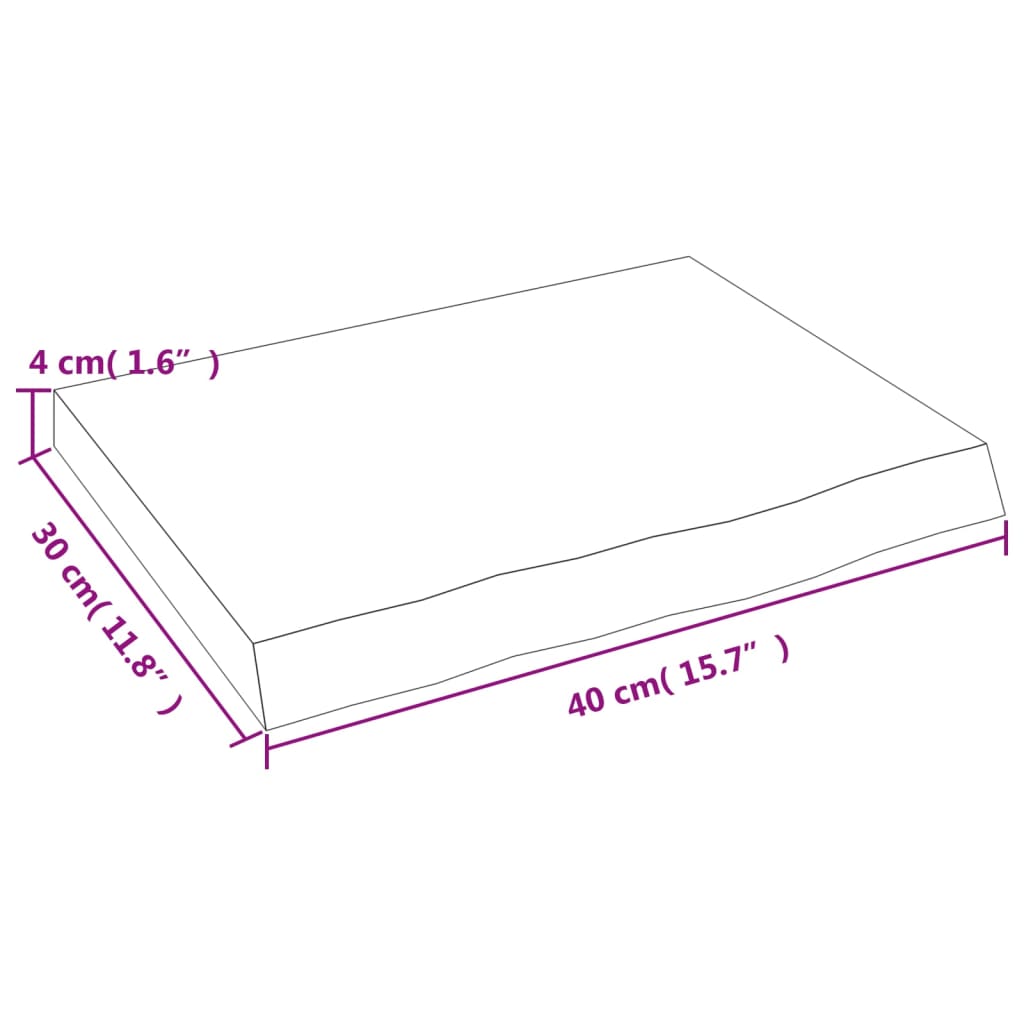 vidaXL Плот за баня тъмнокафяв 40x30x(2-4) см обработено масивно дърво