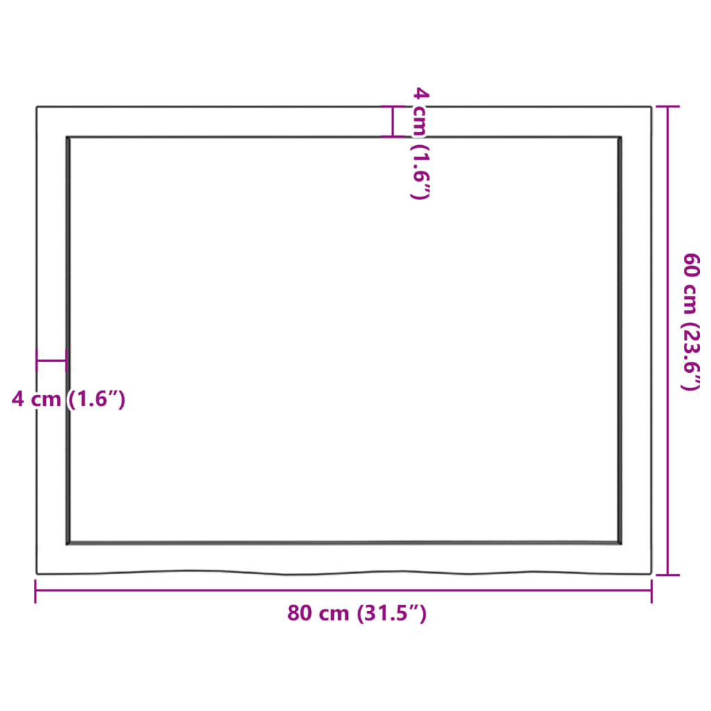 vidaXL Плот за баня тъмнокафяв 80x60x(2-4) см обработено масивно дърво