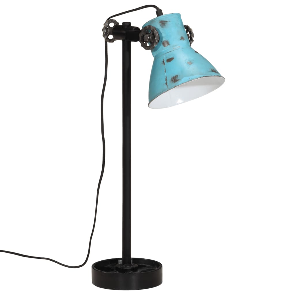vidaXL Настолна лампа, 25 W, състарено синьо, 15x15x55 см, E27