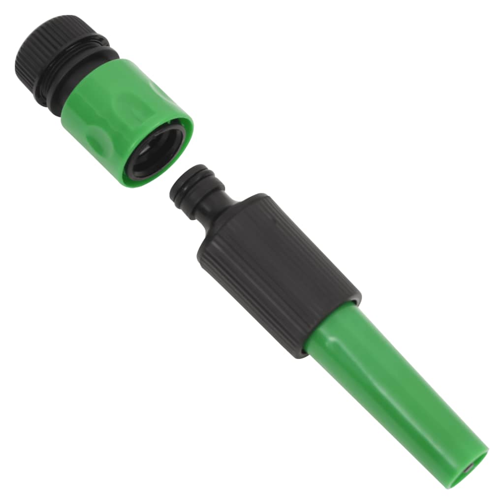 vidaXL Градински маркуч с монтажен комплект, зелен, 0,5", 10 м, PVC