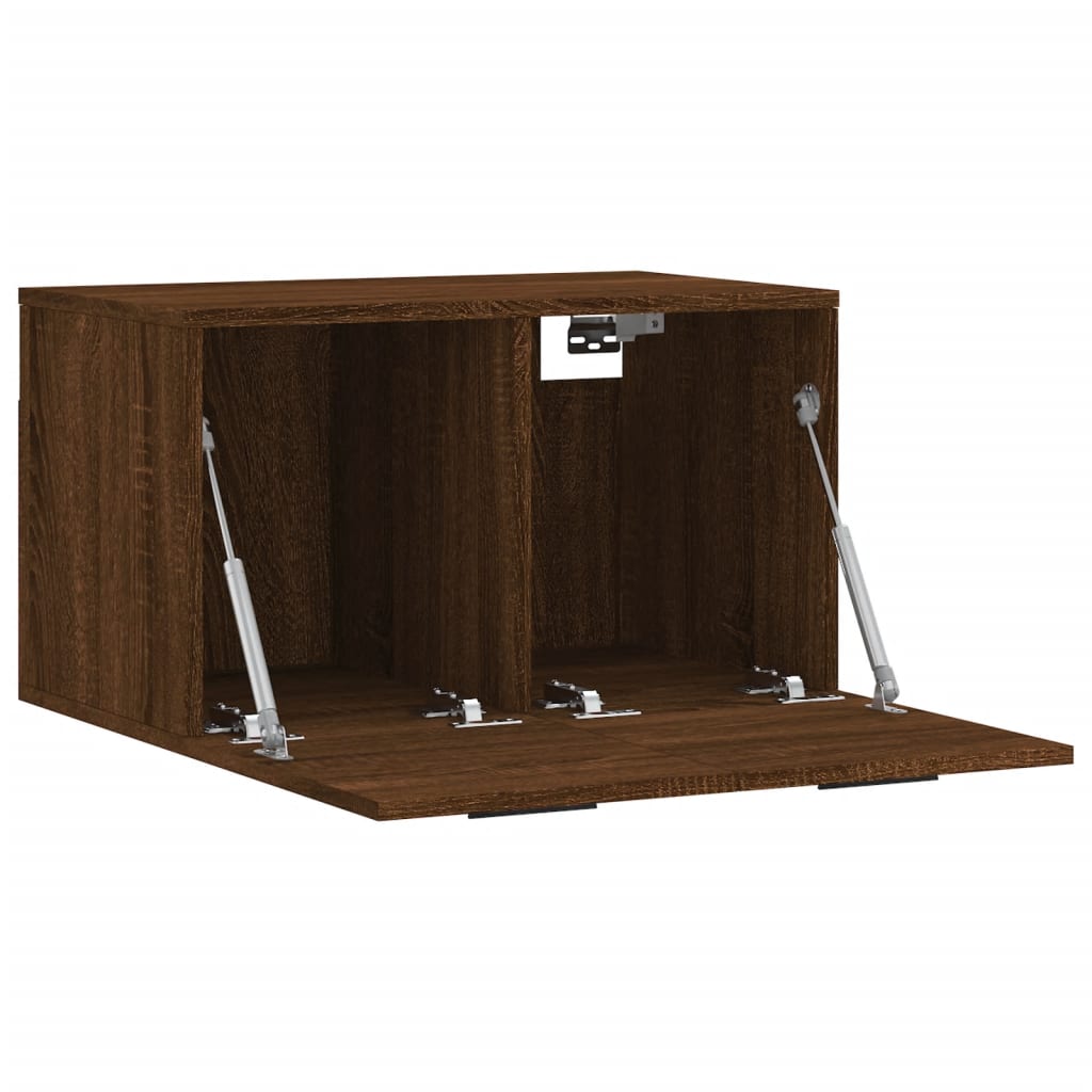 vidaXL Стенен шкаф, кафяв дъб, 60x36,5x35 см, инженерно дърво