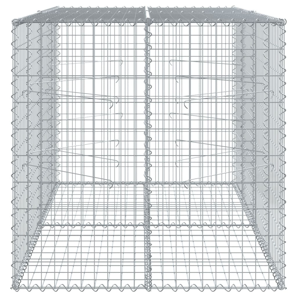 vidaXL Габионна кошница с покритие, 200x100x100 см, поцинковано желязо