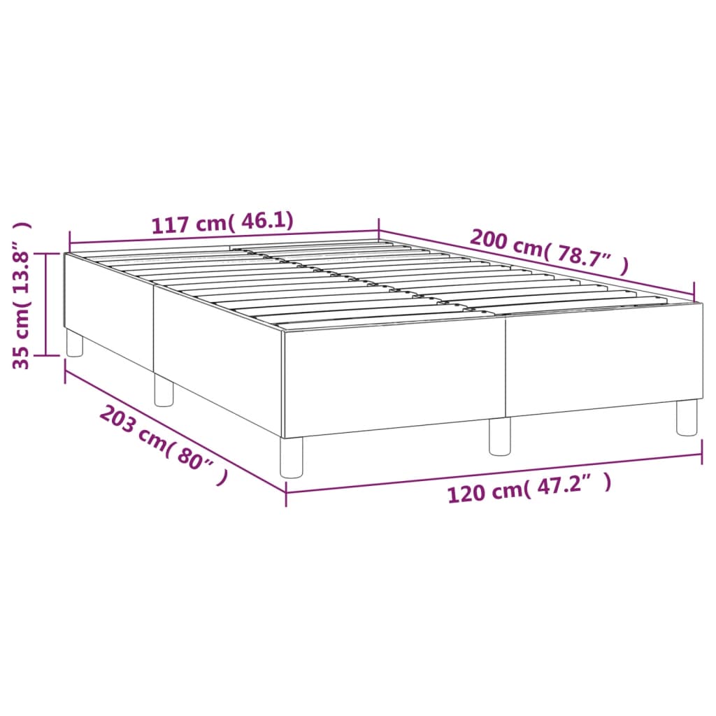 vidaXL Рамка за легло таупе 120x200 см плат