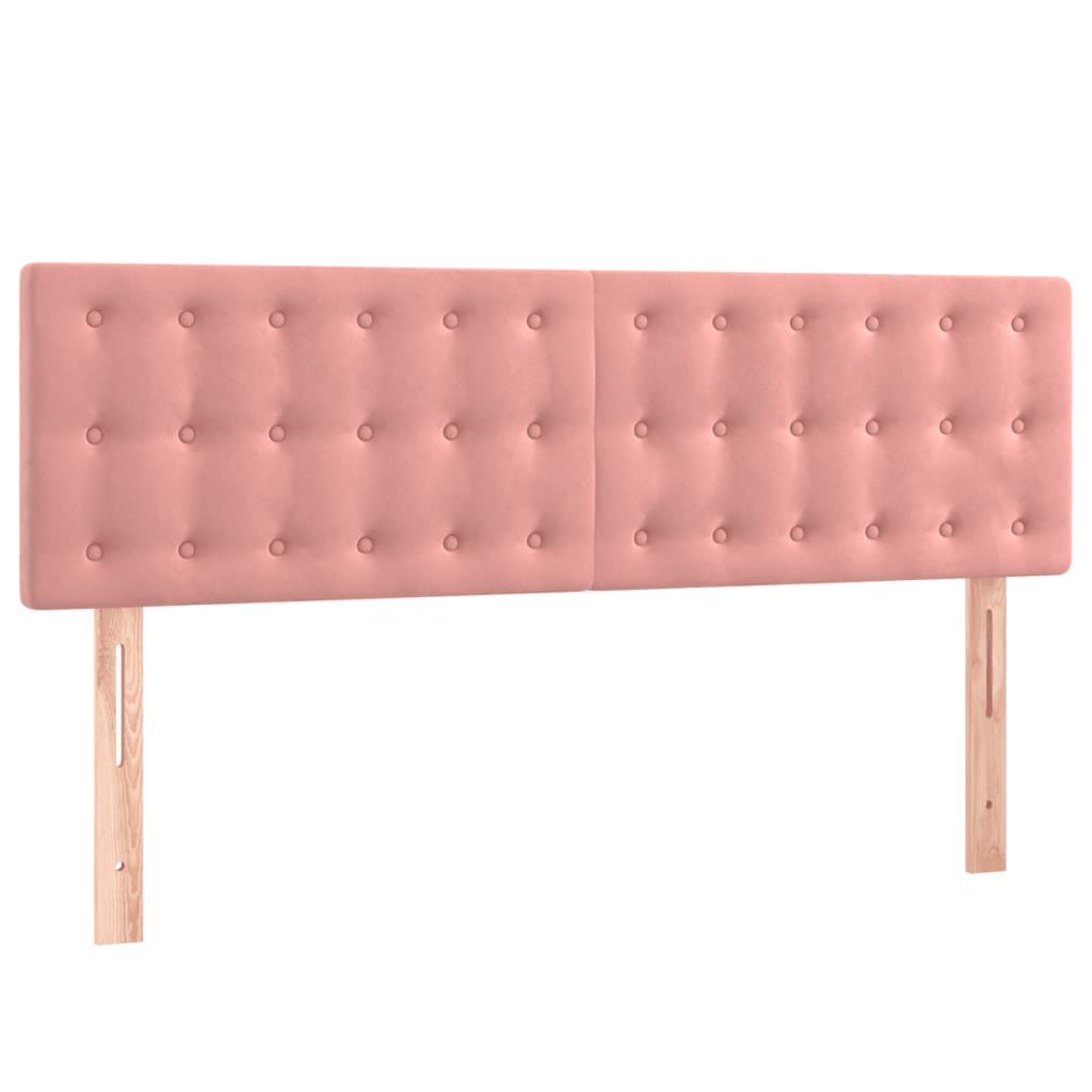 vidaXL Боксспринг легло с матрак, розово, 140x200 см, кадифе
