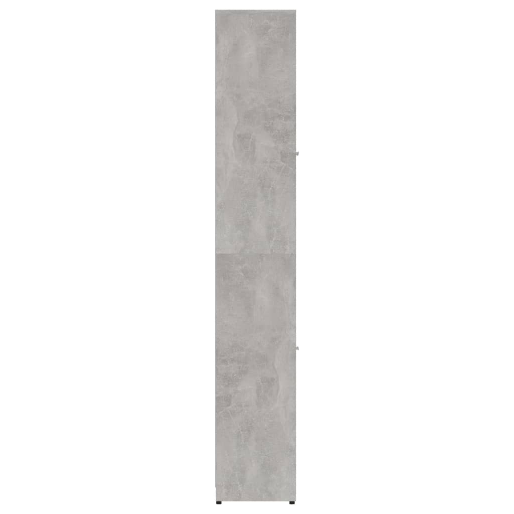vidaXL Шкаф за баня, бетонно сив, 30x30x183,5 см, инженерно дърво