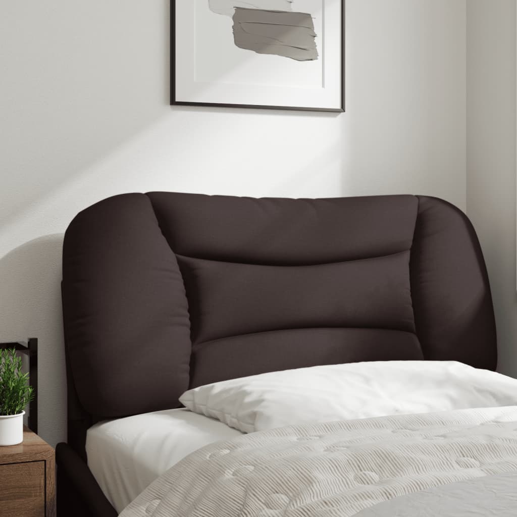 vidaXL Мека табла за легло, тъмнокафява, 90 см, плат