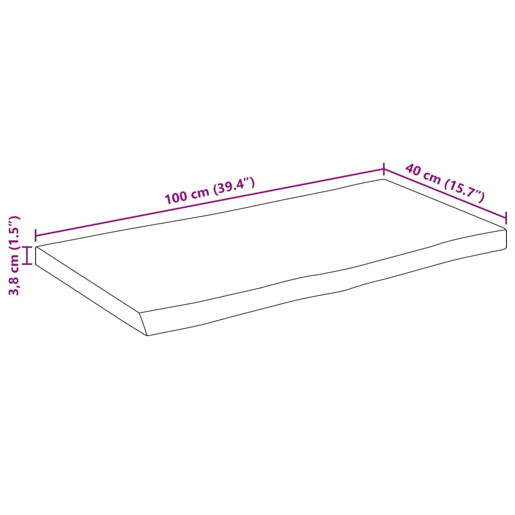 vidaXL Плот за маса, 100x40x3,8 см, жив ръб, масивно дърво манго