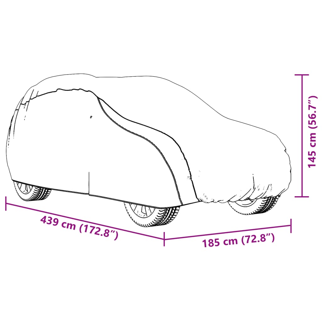 vidaXL Покривало за кола, за SUV, с каишки, цяло, сребрист, M