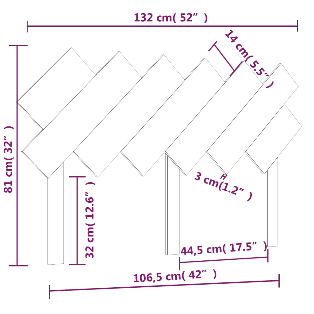 vidaXL Горна табла за легло, меденокафява, 132x3x81 см, бор масив