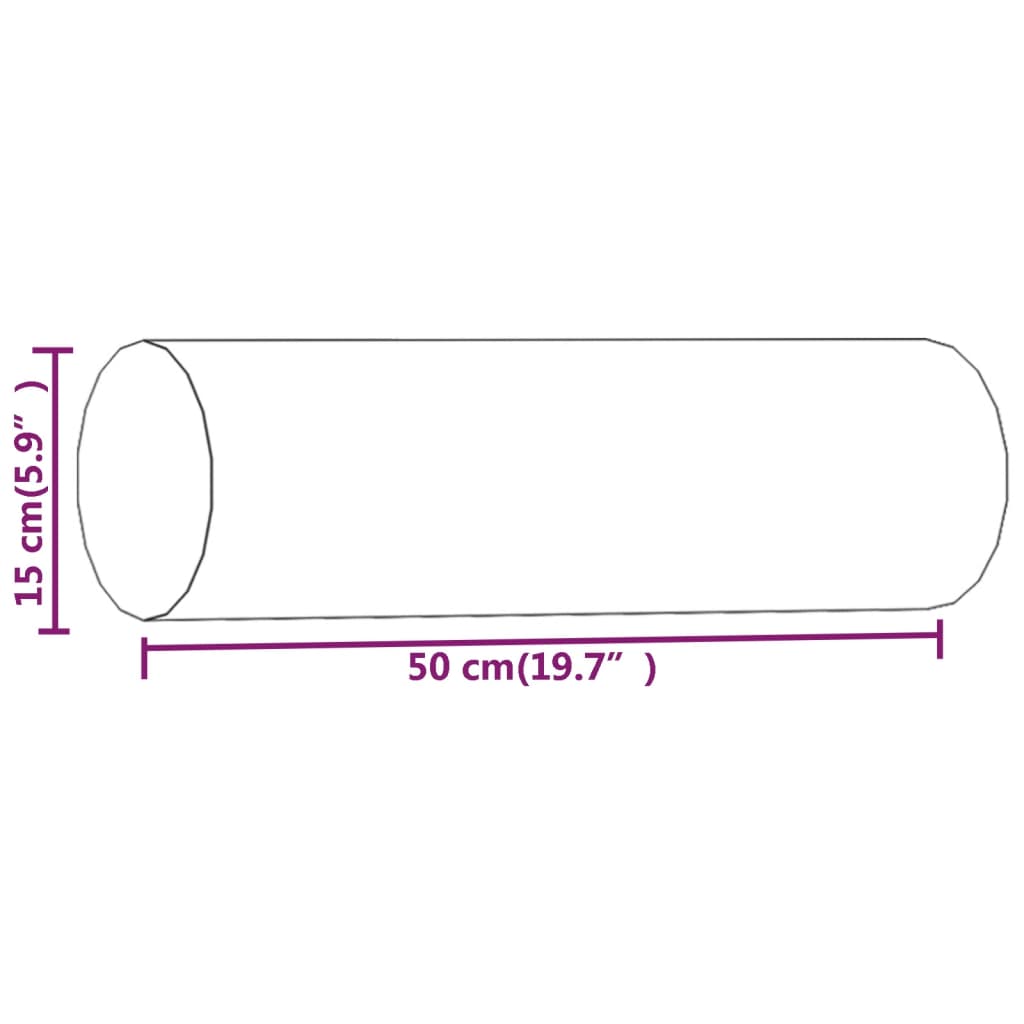 vidaXL Декоративни възглавници, 2 бр, светлосиви, Ø15x50 см, кадифе