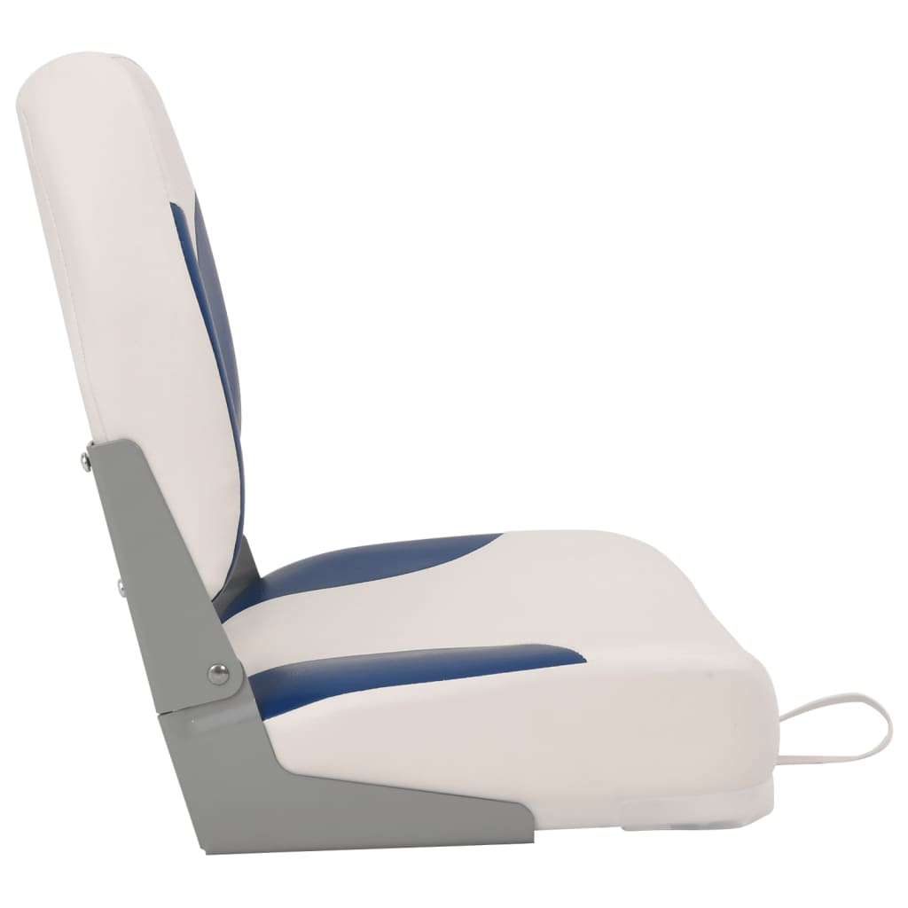 vidaXL Сгъваеми седалки за лодка от 2 части със синьо-бяла възглавница