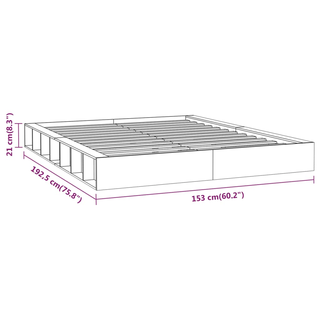 vidaXL рамка за легло 135x190 см 4FT6 Double масивна дървесина