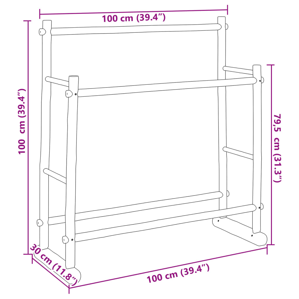 vidaXL Етажерка за дрехи 100x30x100 см бамбук