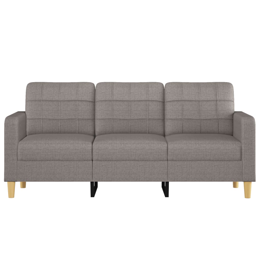 vidaXL 3-местен диван, таупе, 180 см, плат