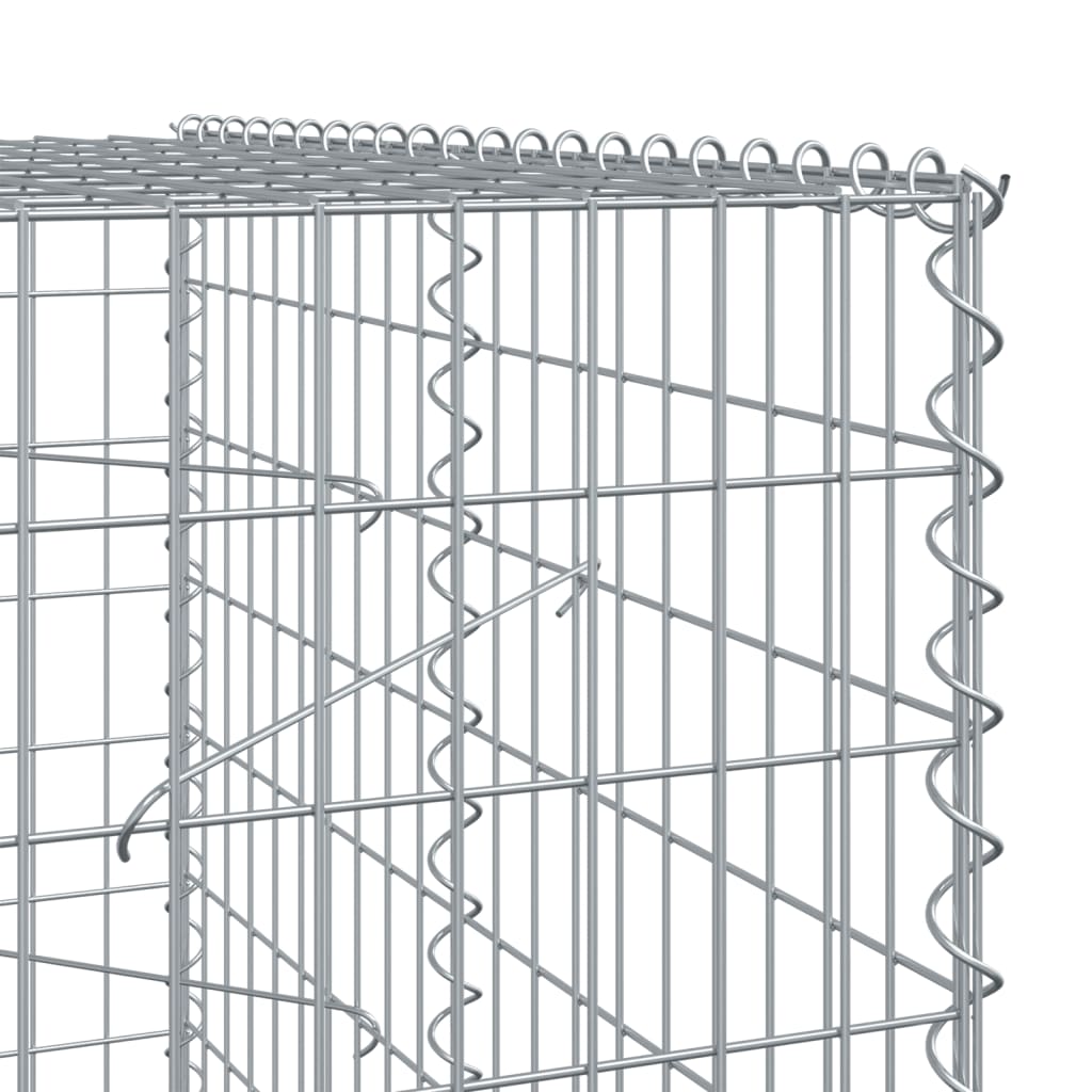 vidaXL Габионна кошница с покритие, 800x100x200 см, поцинковано желязо