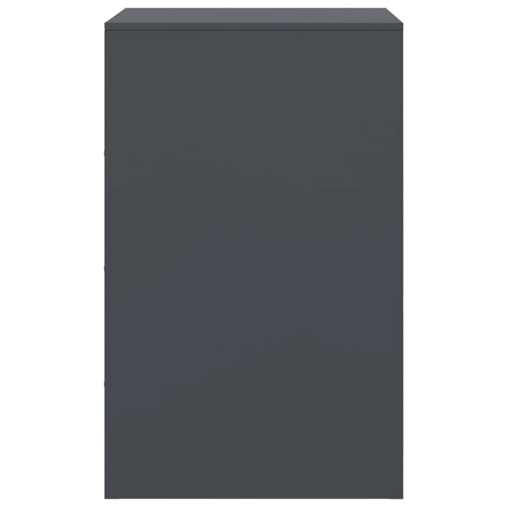 vidaXL Нощни шкафчета, 2 бр, антрацит, 34,5x39x62 см, стомана